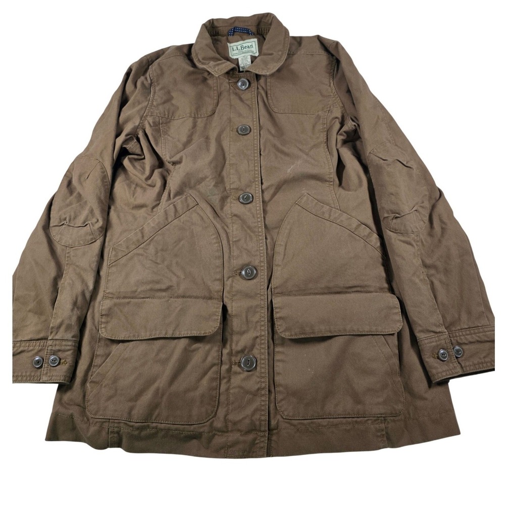 LL Bean Mens Brown Field Coat Wool Lined Barn Jacket Size M‎ Reg 503272